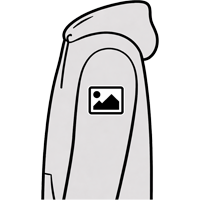 hoodie left sleeve print placement